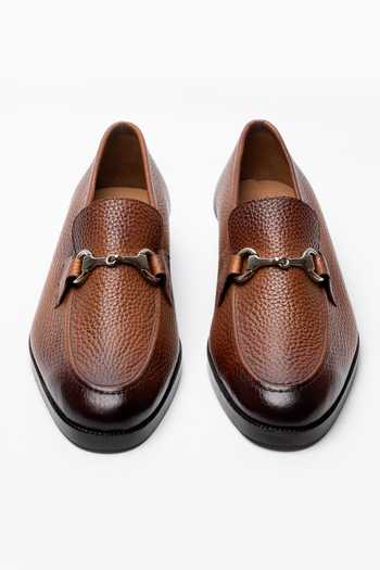 Dapper Shoes Unlined Milled Leather Horsebit Loafers 