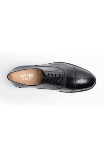 Shop Dapper Shoes Black Cap Toe Leather Oxfords Online at Aza Fashions Shop_Dapper Shoes_Black Cap Toe Leather Oxfords _Online_at_Aza_Fashions