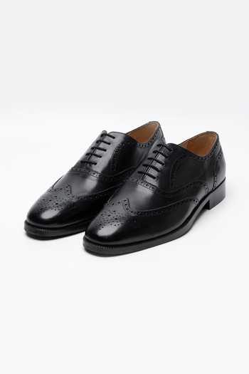 Dapper Shoes Full Brogue Wingtip Leather Oxfords 