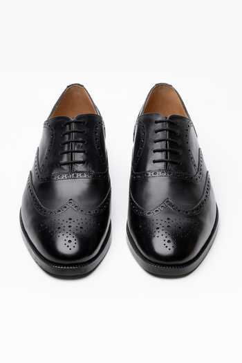 Dapper Shoes Full Brogue Wingtip Leather Oxfords 