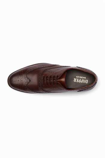 Shop Dapper Shoes Brown Full Brogue Wingtip Leather Oxfords Online at Aza Fashions Shop_Dapper Shoes_Brown Full Brogue Wingtip Leather Oxfords _Online_at_Aza_Fashions