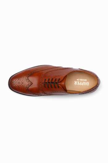 Shop Dapper Shoes Brown Full Brogue Wingtip Leather Oxfords Online at Aza Fashions Shop_Dapper Shoes_Brown Full Brogue Wingtip Leather Oxfords _Online_at_Aza_Fashions
