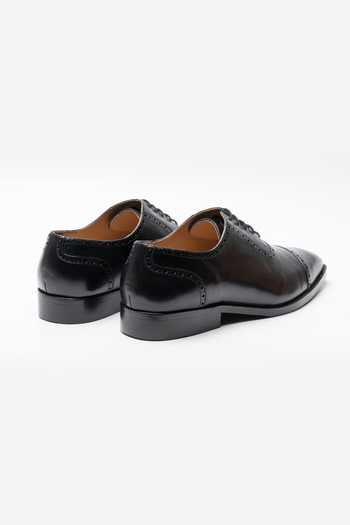 Shop_Dapper Shoes_Black Adelaide Oxford Leather Shoes _Online_at_Aza_Fashions