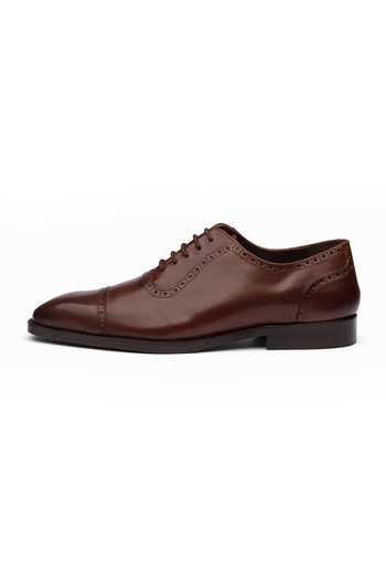 Dapper Shoes_Brown Adelaide Oxford Leather Shoes _Online_at_Aza_Fashions