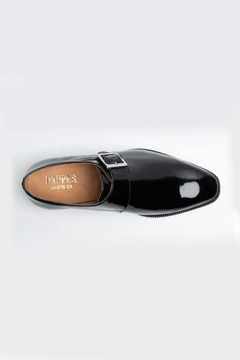 Buy Dapper Shoes Black Single Monkstrap Leather Shoes Online at Aza Fashions Buy_Dapper Shoes_Black Single Monkstrap Leather Shoes _Online_at_Aza_Fashions