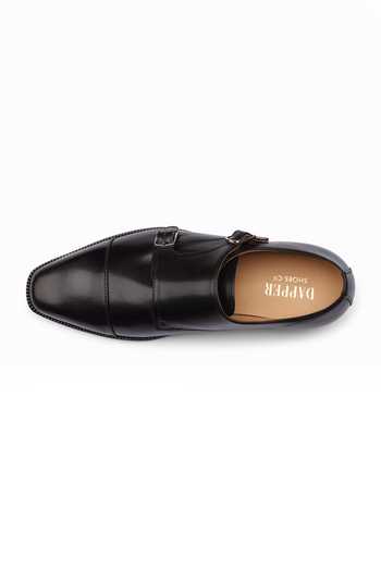 Dapper Shoes Black Cap Toe Double Monkstrap Leather Shoes at Aza Fashions Dapper Shoes_Black Cap Toe Double Monkstrap Leather Shoes _at_Aza_Fashions