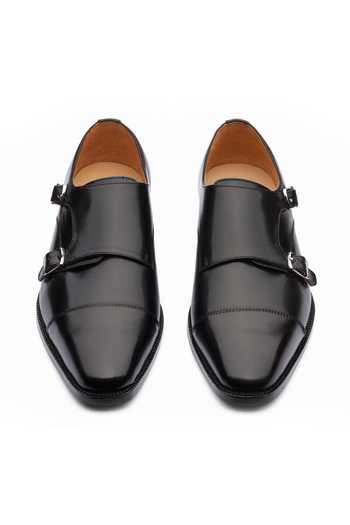 Dapper Shoes Cap Toe Double Monkstrap Leather Shoes 