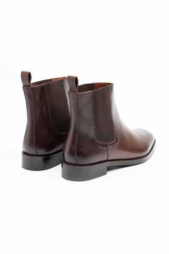 Buy_Dapper Shoes_Brown Leather Chelsea Boots _Online_at_Aza_Fashions