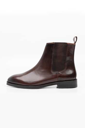 Shop_Dapper Shoes_Brown Leather Chelsea Boots _Online_at_Aza_Fashions