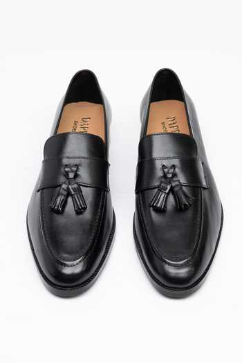 Dapper Shoes Soft Unlined Leather Tassel Loafers 
