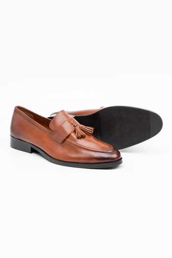 Dapper Shoes_Brown Soft Unlined Leather Tassel Loafers _Online_at_Aza_Fashions