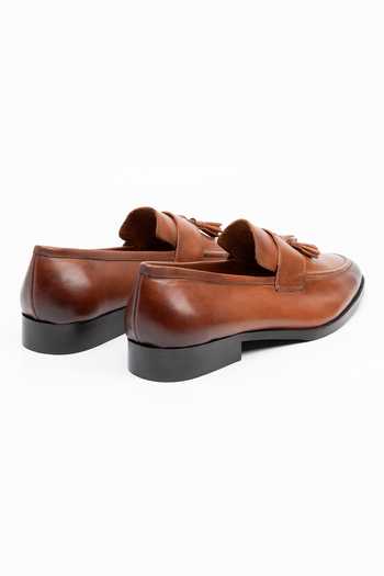 Shop_Dapper Shoes_Brown Soft Unlined Leather Tassel Loafers _Online_at_Aza_Fashions