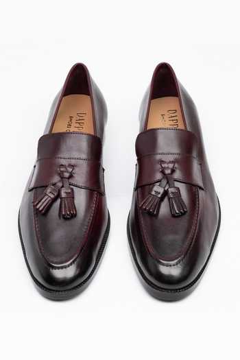 Dapper Shoes Soft Unlined Leather Tassel Loafers 