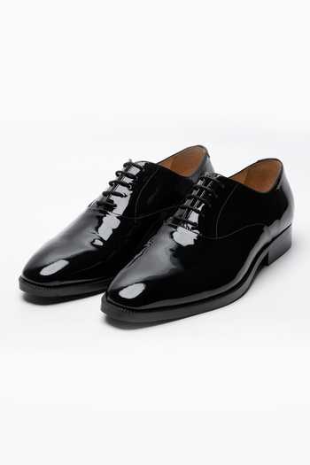 Dapper Shoes Black Leather Plain Toe Oxfords at Aza Fashions Dapper Shoes_Black Leather Plain Toe Oxfords _at_Aza_Fashions
