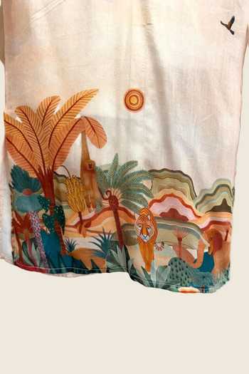 Funny Bones Clothings Peach Silk Savannah Themed Kurta Pyjama Set Online at Aza Fashions Funny Bones Clothings_Peach Silk Savannah Themed Kurta Pyjama Set _Online_at_Aza_Fashions