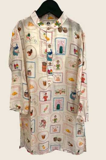 Funny Bones Clothings Multi Color Silk, Muslin Frames Of Roots Kurta Pyjama Set Online at Aza Fashions Funny Bones Clothings_Multi Color Silk, Muslin Frames Of Roots Kurta Pyjama Set _Online_at_Aza_Fashions