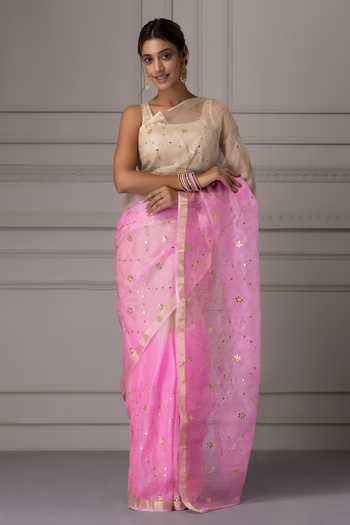 Geroo Jaipur Gota Jaal Work Saree With Blouse 