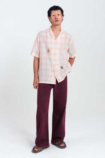 Jodi Pink Cotton Chataai Shirt Online at Aza Fashions Jodi_Pink Cotton Chataai Shirt _Online_at_Aza_Fashions