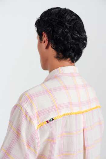 Shop Jodi Pink Cotton Chataai Shirt Online at Aza Fashions Shop_Jodi_Pink Cotton Chataai Shirt _Online_at_Aza_Fashions