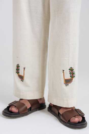 Shop Jodi Off White Cotton Moon Dance Trouser Online at Aza Fashions Shop_Jodi_Off White Cotton Moon Dance Trouser _Online_at_Aza_Fashions
