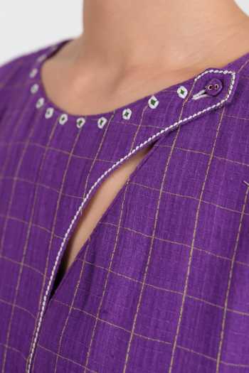 Buy Jodi Purple Cotton Round Neck Drift Handloom Day Dress Online at Aza Fashions Buy_Jodi_Purple Cotton Round Neck Drift Handloom Day Dress _Online_at_Aza_Fashions