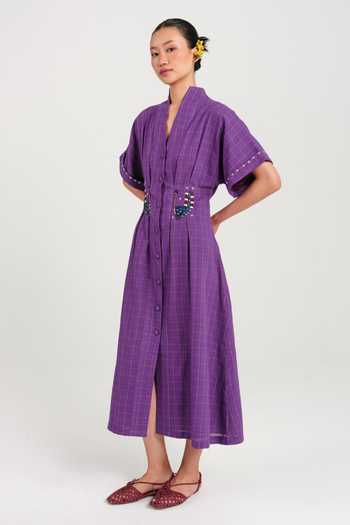 Jodi Drift Handloom Midi Dress 