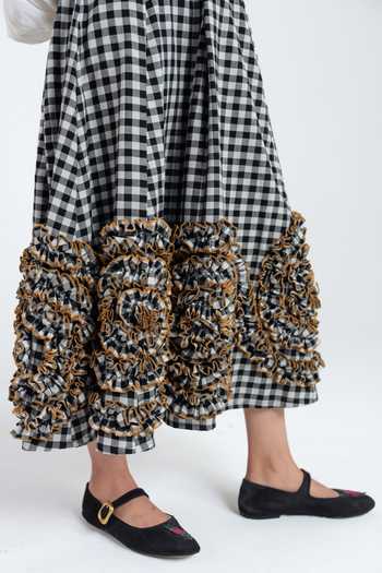 Shop_Jodi_Black Cotton Groove Handloom Skirt _Online_at_Aza_Fashions
