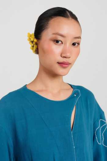 Buy Jodi Blue Cotton Asymmetric Neck Ether Handloom Day Dress Online at Aza Fashions Buy_Jodi_Blue Cotton Asymmetric Neck Ether Handloom Day Dress _Online_at_Aza_Fashions