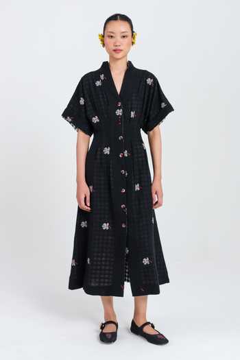 Jodi Leap Jamdani Midi Dress 
