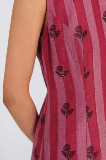 Buy Jodi Pink Chanderi Round Neck Spring Asymmetric Dress Online at Aza Fashions Buy_Jodi_Pink Chanderi Round Neck Spring Asymmetric Dress _Online_at_Aza_Fashions