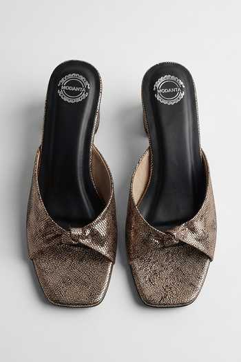 Modanta Footwear Gold Knot Heels 