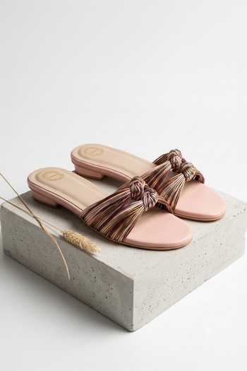 Modanta Footwear Pink Knot Sliders 