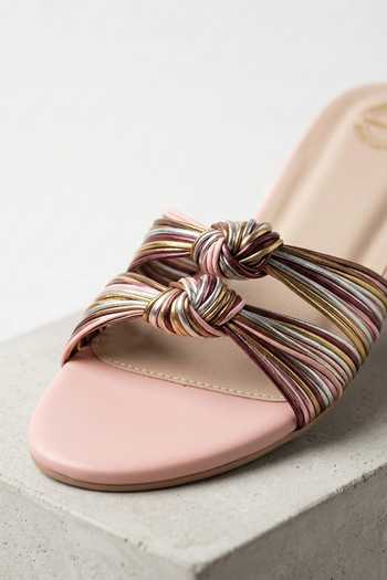 Buy Modanta Footwear Pink Knot Sliders Online at Aza Fashions Buy_Modanta Footwear_Pink Knot Sliders _Online_at_Aza_Fashions