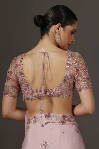 Pooja Peshoria Hand Embroidered Saree & Blouse 