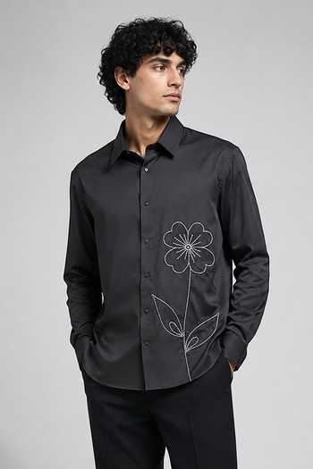 Varoin Marwah Flower Embroidered Shirt 