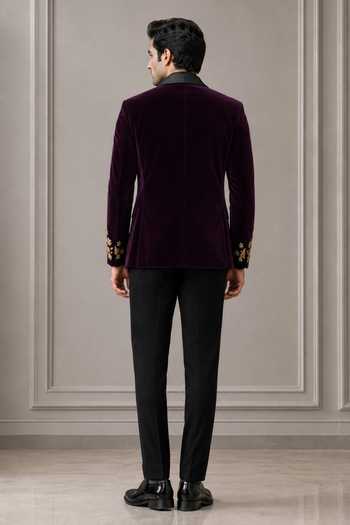 Varoin Marwah Maroon Velvet Tuxedo