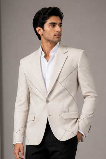 Varoin Marwah Geometric Piping Blazer