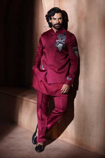 Varoin Marwah The Throne Of Leaves Embroidered Nehru Jacket 