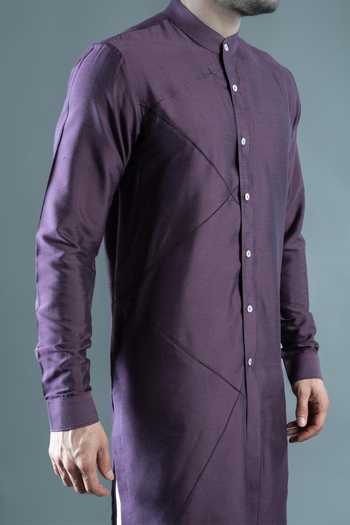 Shop Varoin Marwah Purple Silk The Intersect Kurta Online at Aza Fashions Shop_Varoin Marwah_Purple Silk The Intersect Kurta _Online_at_Aza_Fashions