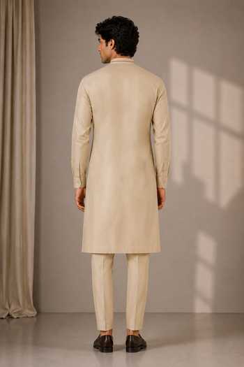 Varoin Marwah French Knot Embroidered Silk Kurta 