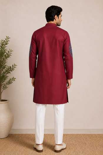 Varoin Marwah Leaves Patchwork Embroidered Kurta Set 