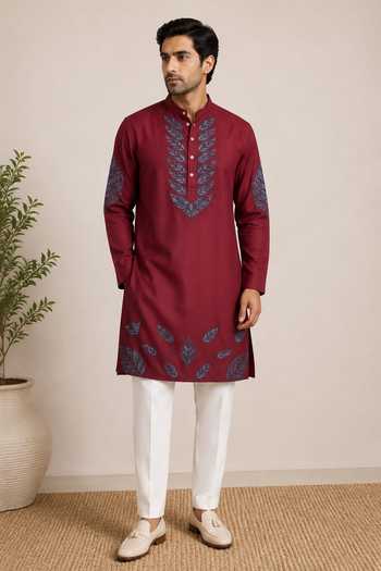 Varoin Marwah Leaves Patchwork Embroidered Kurta Set 