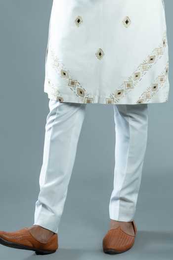 Shop Varoin Marwah White Silk The Mosaic Embroidered Kurta Set Online at Aza Fashions Shop_Varoin Marwah_White Silk The Mosaic Embroidered Kurta Set _Online_at_Aza_Fashions