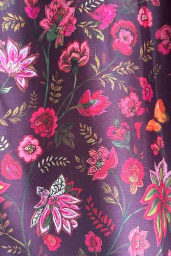 Buy The Little Tales Maroon Silk, Cotton Printed Kurta Pyjama Set Buy_The Little Tales_Maroon Silk, Cotton Printed Kurta Pyjama Set