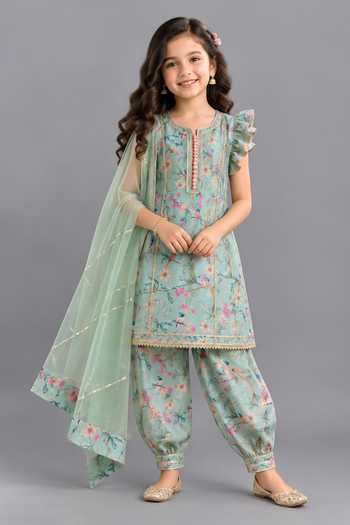 The Little Tales Bird Print Kurta Set 