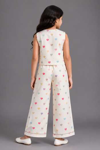 The little tales Heart Print Pant Set 