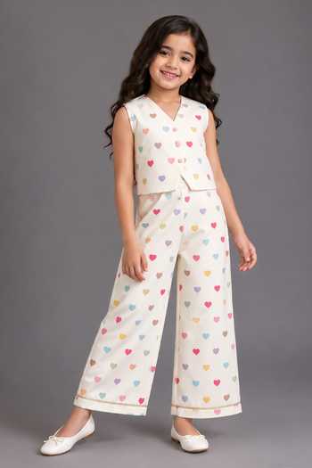 The little tales Heart Print Pant Set 