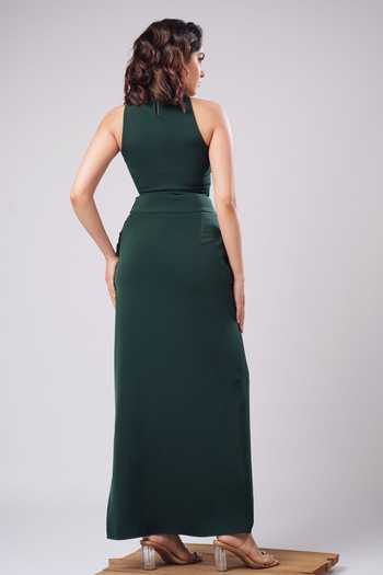 Ahi Clothing Hazel Emerald Green Sculpted Skirt Set