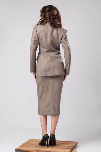 Ahi Clothing Cecilia Taupe Pinestripe Power Skirt Set