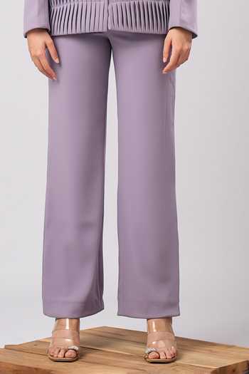 Ahi Clothing Lilac Crepe, Suiting V-neck Seren Blazer And Pant Set Online at Aza Fashions Ahi Clothing_Lilac Crepe, Suiting V-neck Seren Blazer And Pant Set _Online_at_Aza_Fashions